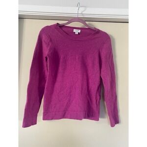 J.Crew Teddie Crewneck Wool blend Sweater Magenta Pink Pullover Size S